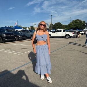 Blue Gingham Skirt and top set